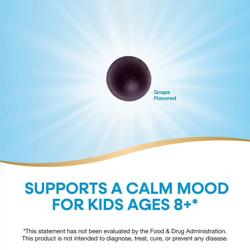 Nature's Way Kids Cool & Calm Gummies, Supports a Calm Mood*, 40 ct | For Kids Ages 8+, Lemon Balm, Magnesium, Vitamin B6, L-Theanine, Grape Flavored, Vegetarian, Dairy-Free, Gluten-Free 40 Count (Pack of 1)