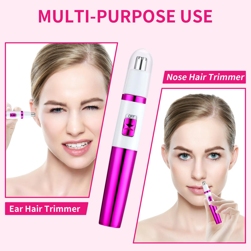 [Australia] - Nose Hair Trimmer Women, Women's Painless Ear and Nose Hair Trimmer for Women, Eyebrow Face Ear Hair Trimmer Nose Hair Trimmer Professional Waterproof, Rose Purple 