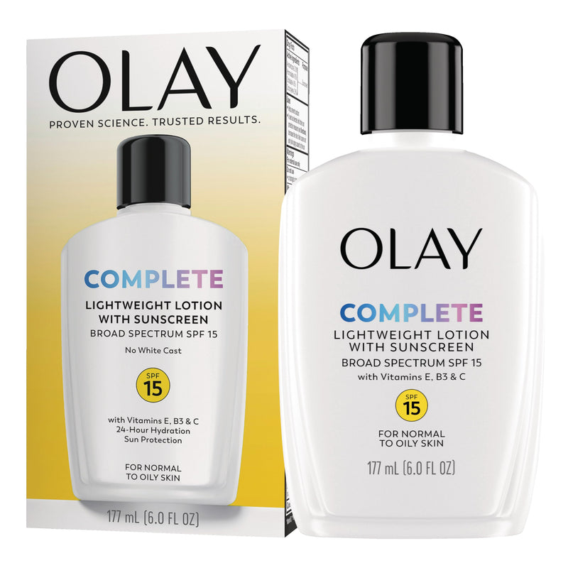Olay Complete Lotion Moisturizer with SPF 15 Normal, 6.0 fl oz White 6 Fl Oz (Pack of 1)