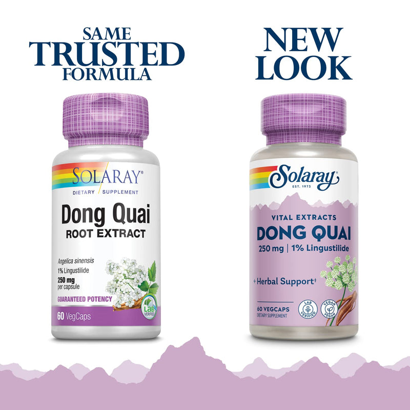 [Australia] - SOLARAY Guaranteed Potency Dong Quai Root Extract, Veg Cap (Btl-Plastic) | 60ct 60 Count (Pack of 1) 