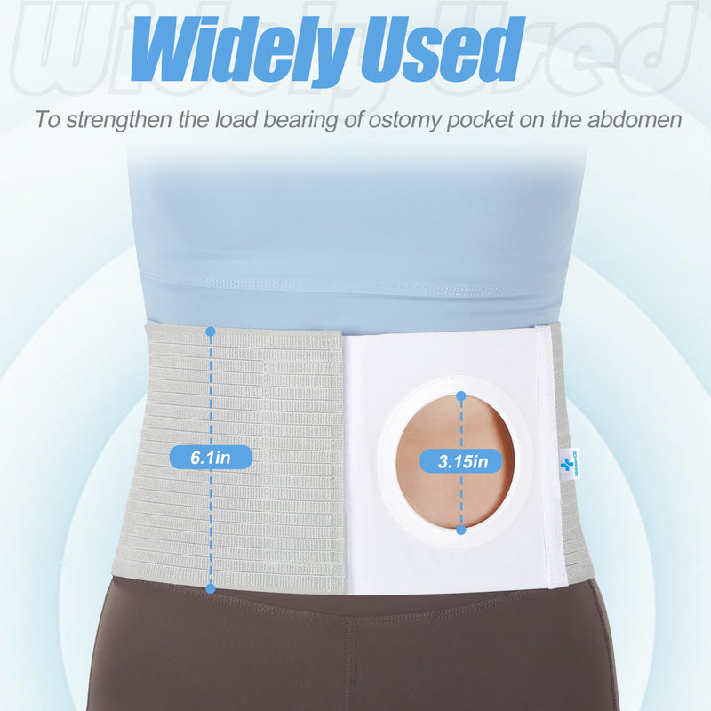 [Australia] - Adjustable Ostomy Hernia Belt - Breathable Stoma Support Belt for Colostomy & Ileostomy Bag Holder - Post Operative Care, Fit for Men & Women (L) L 