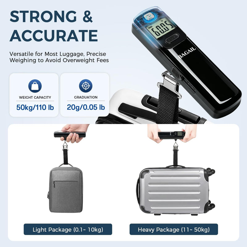 BAGAIL 9 Set Packing Cubes and Battery-Free Luggage Scale