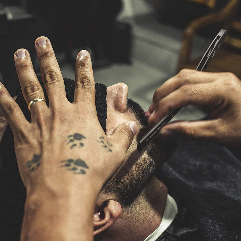 [Australia] - BARBER TOOLS ✮ Razor with box and 5 razor blades + polishing cloth + black case 