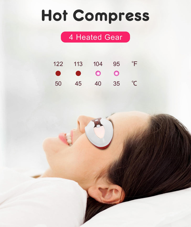 Red Light Device, FERNIDA 2 in 1 Lip and Eye Care Tool with Heated for Anti-Aging, Smooth Lip Wrinkles, Lip Plumper and Reduce Dark Circles, 4 Levels Heating Temps, White