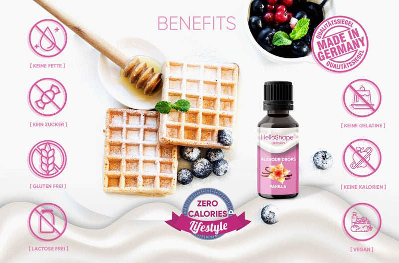 [Australia] - Hello Shape Flavor Drops sugar-free 30 ml - pistachio cream | Flavor drops WITHOUT CALORIES for sweetening with dosing aid | vegan | For natural yoghurt, porridge or quark 30 ml (pack of 1) 