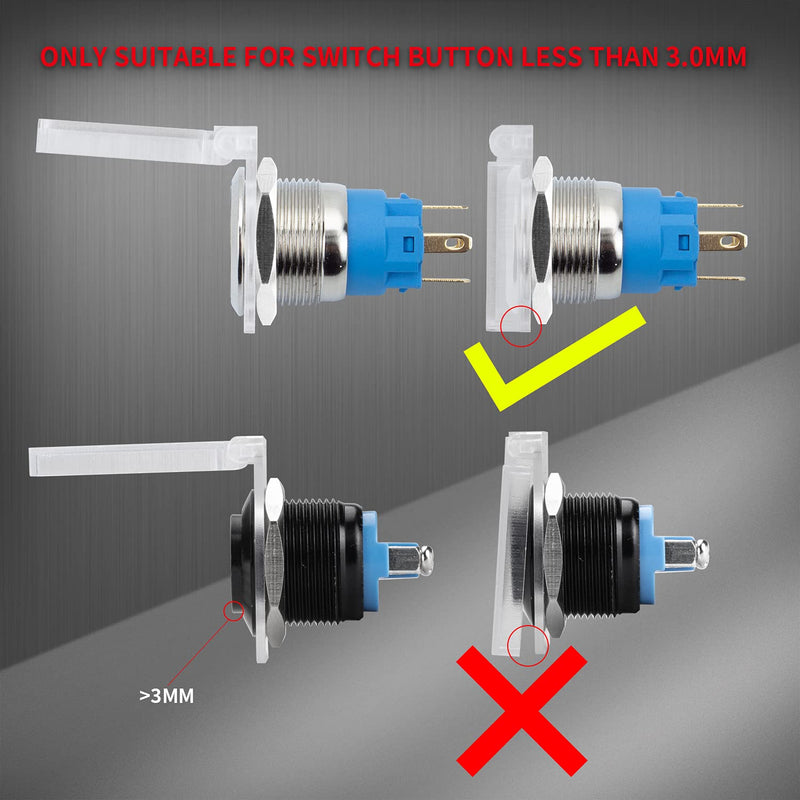 [Australia] - DaierTek 16mm Dustproof Safety Push Button Cap Cover Guard Plastic Protector Child Proof for 16mm Push Button Switch Computer Light Pad -2Pack 