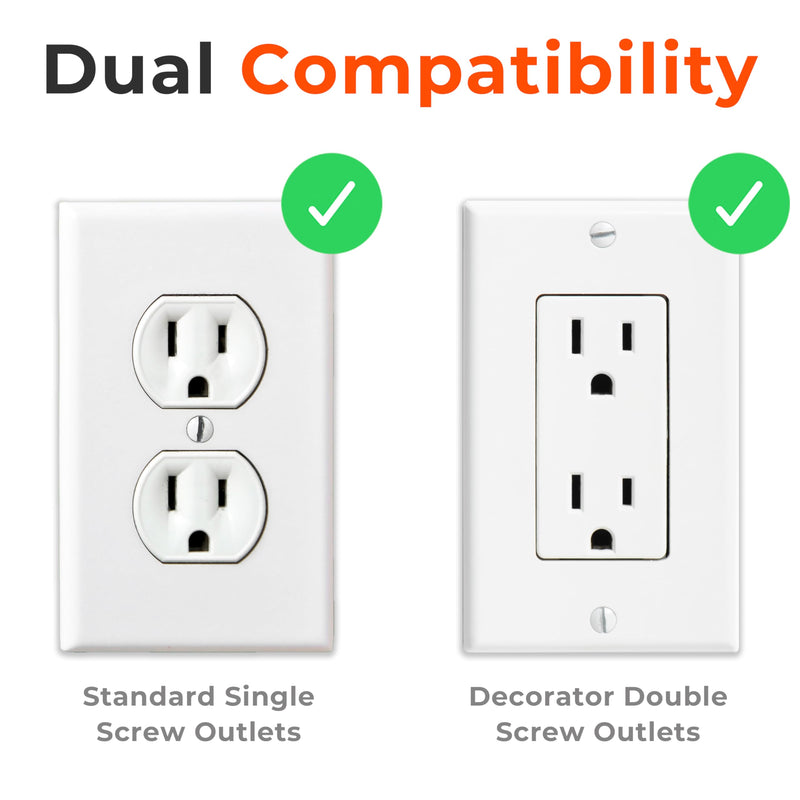 [Australia] - 4-Pack Self-Closing Outlet Covers Baby Proofing - for Standard Single Screw & Decorator 2-Screw Outlets - Child Proof Sliding Outlet Covers 