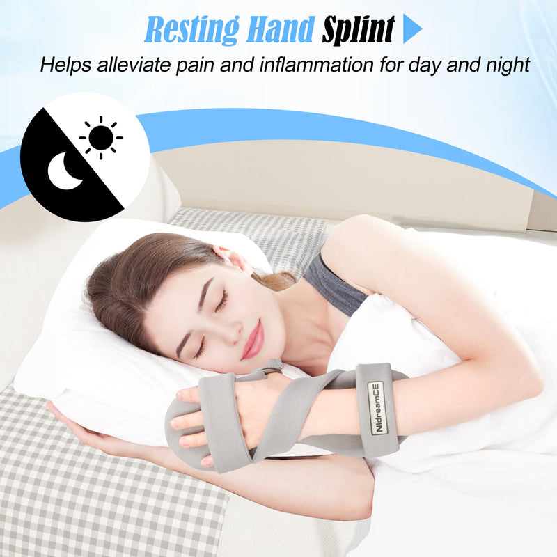 Resting Hand Splints for Straightening Fingers,Carpal Tunnel Wrist Brace Night Immobilizer With Finger Separators for Stroke Rehabilitation,Muscle Atrophy, Dupuytren's Contractures (L) Left