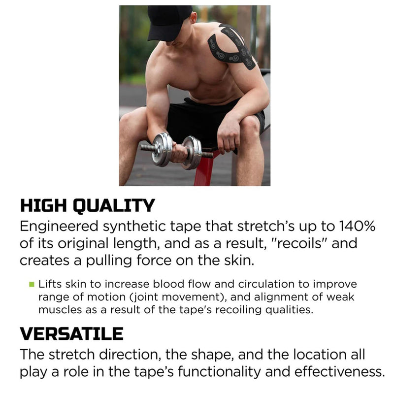 Green Drop Kinesiology Tape – Breathable, Patented, Natural Relief-Herb-Infused Support, HSA/FSA Approved - 20 Precut Strips, 20 Count