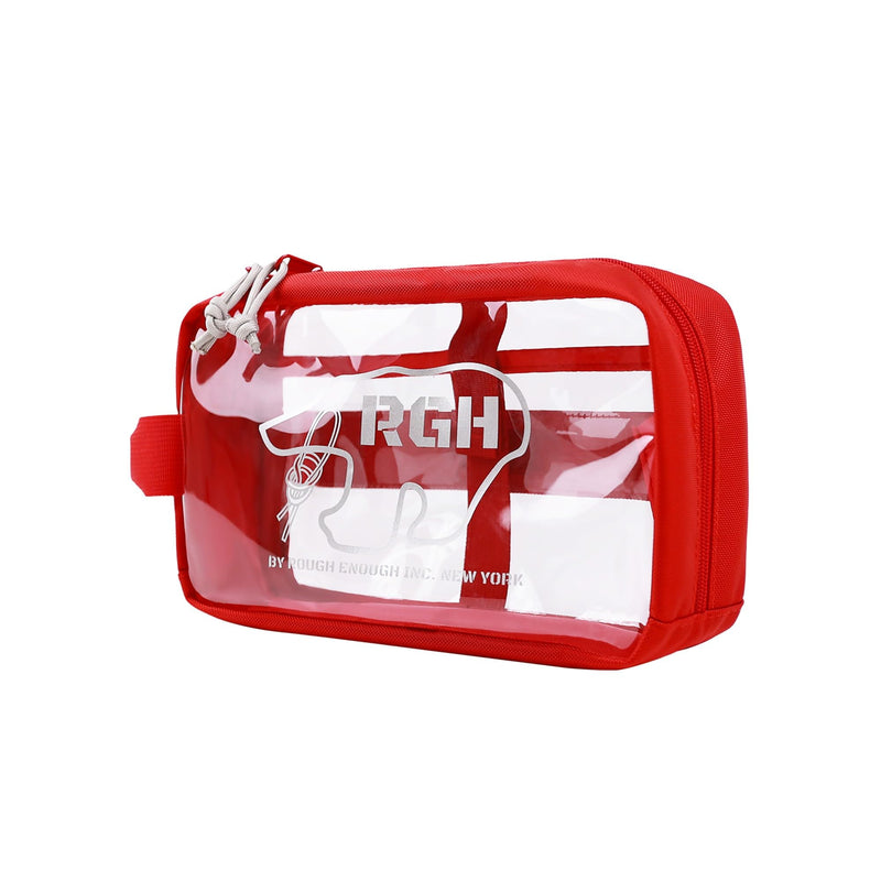 Rough Enough Clear Toiletry Bag Travel Makeup Cosmetic Bags Organizer Case for Toiletries with Zipper Pockets and Handle Set