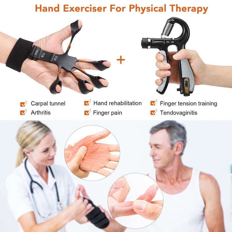 [Australia] - Grip Strength Trainer, Hand Grip Strengthener, Forearm Strengthener, Hand Exerciser… B 