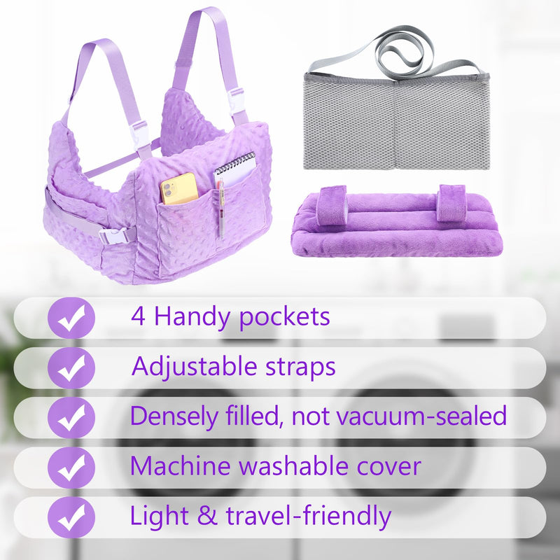 [Australia] - Geelin Post Mastectomy Pillow, Breast Surgery Lumpectomy Recovery Supplies, Post Mastectomy Essentials, Breast Reduction Pillow Recovery Belt Protection Surgery Gift Purple 