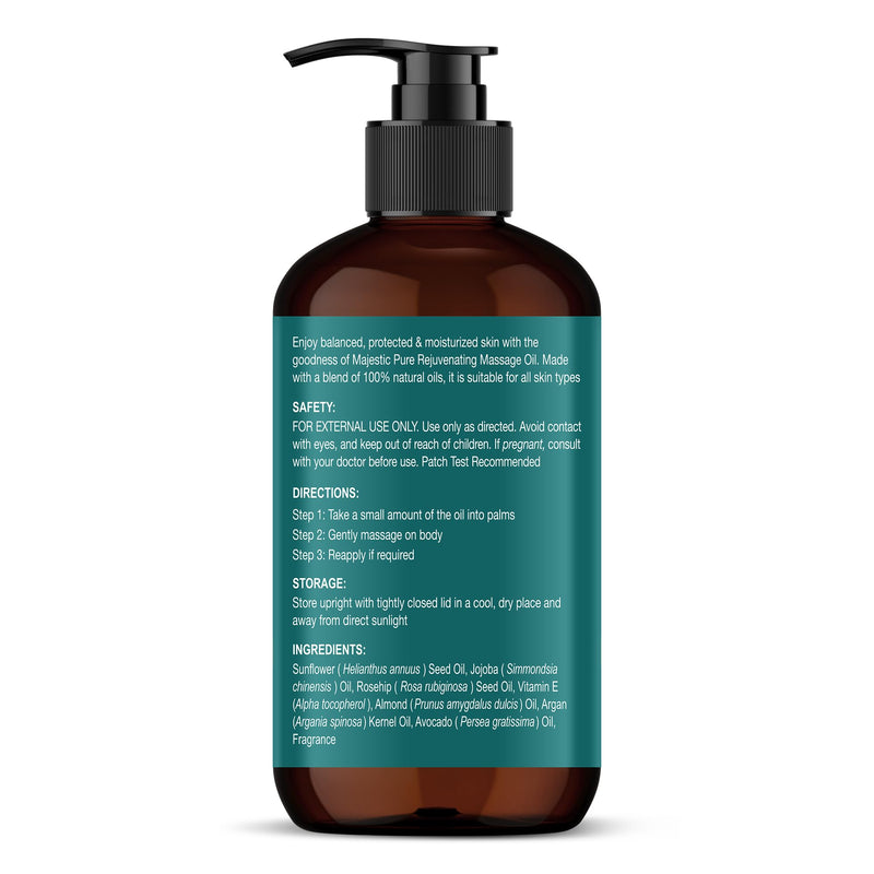 Majestic Pure Vitamin E 70,000 IU Massage Oil, Nourishing Body Oil, 8 Fl Oz | Refreshing and Relaxing- Natural Oils with Almond - Jojoba - Argan & Avocado for Hydrating Dry Skin Types- Men and Women 8 Fl Oz (Pack of 1)