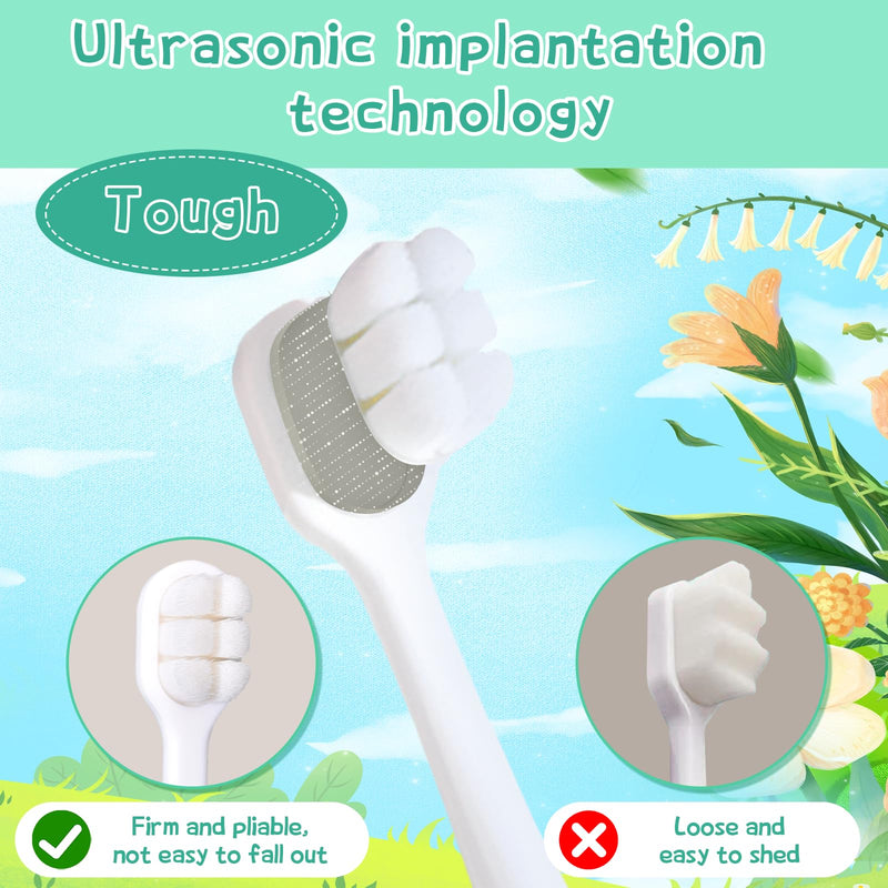 Toddler Toothbrush with Tongue Cleaner, Extra Soft Bristles for Kids 1-6，BPA-Free Baby Toothbrush with Ergonomic Grip & Non-Slip Handle， Kid Toothbrush for Gentle Care & Safe Brushing (4 Colors) 4 Colors 4 Count