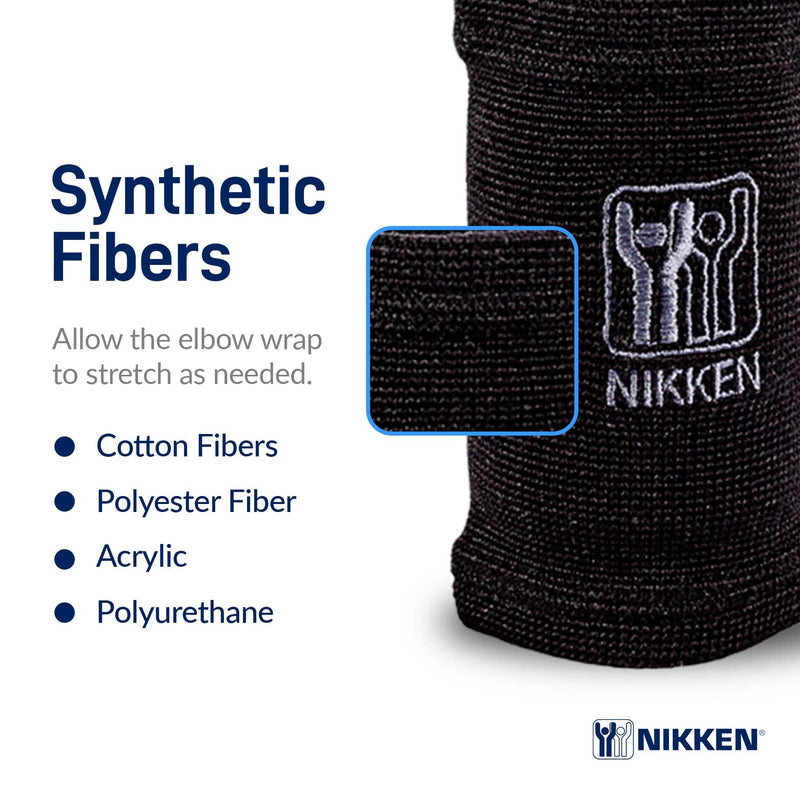 [Australia] - Nikken KenkoTherm - Wrist Wrap Medium 1825 - Black Compression Support with Ceramic Reflective Fibers for Weightlifting, Boxing, and Muscle Comfort 