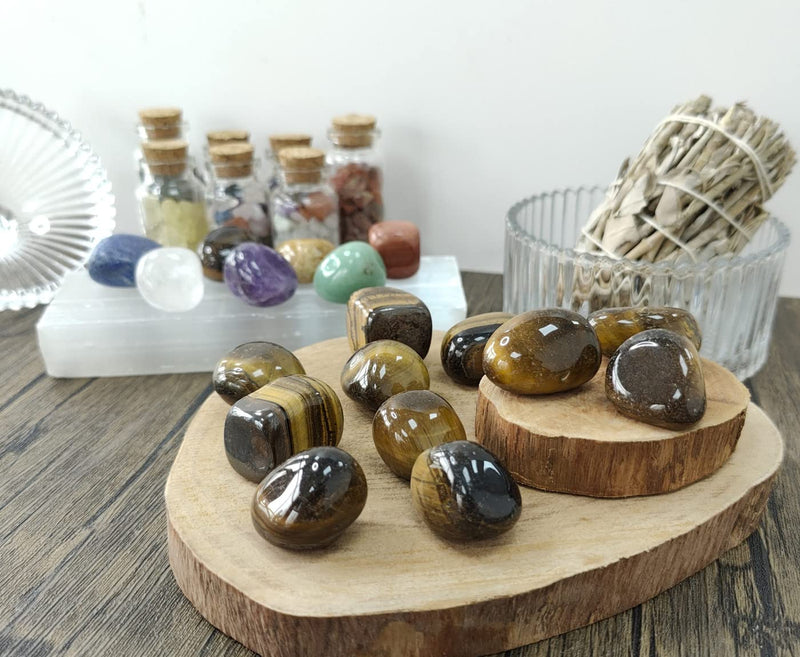 [Australia] - MAIBAOTA Tiger Eye Stones Natural Polished Tumbled Crystals Stones Rocks Energy Balance Crystal Gemstones Vase Filler Decorative Crstal Stones Brown-tiger Eye Stone 100 g 