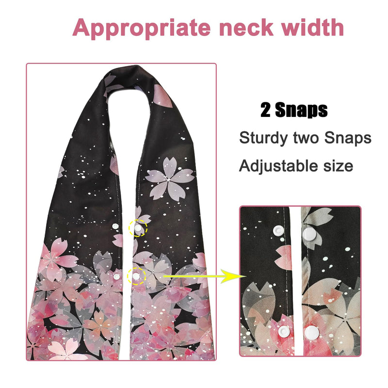 [Australia] - 2 Pack Adult Bib Dining Scarf for Women Microsuede Washable Reusable Food Clothing Protectors Dining Mouth Towel Scarf Sakura 