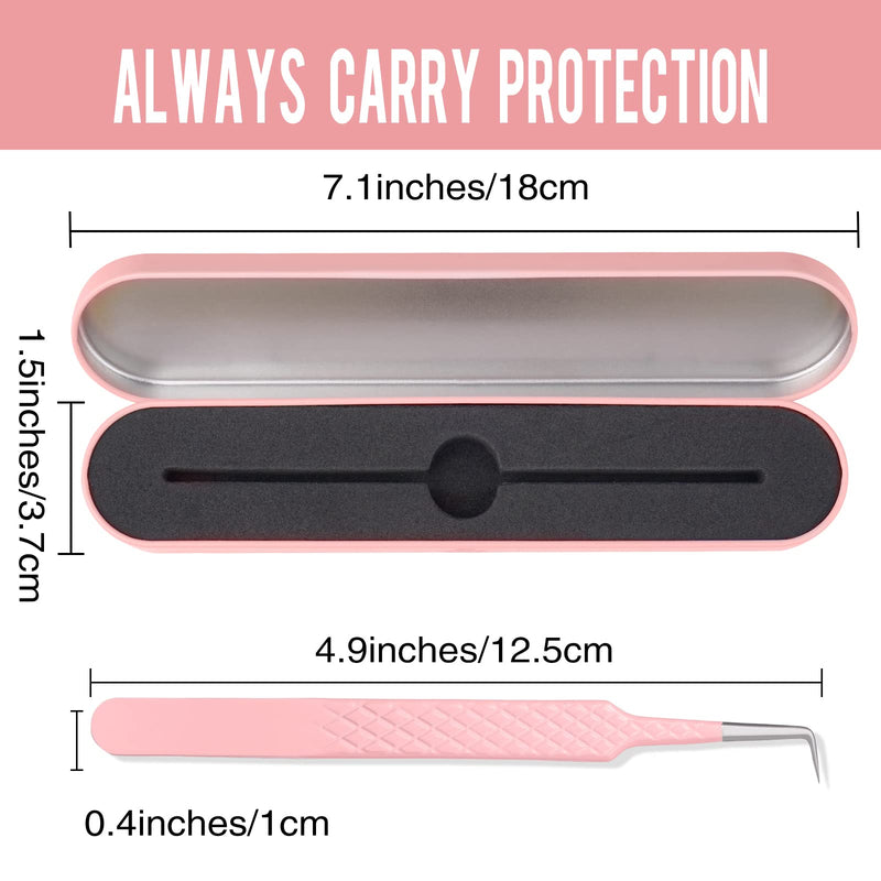 Fiber Tip Lash Tweezers for Eyelash Extensions, Professional 90 Degree Tweezers for Lash Extension Suppliers, Best Pink Tweezers Precision Tool Set(90 Degree) 90 Degree Tweezer