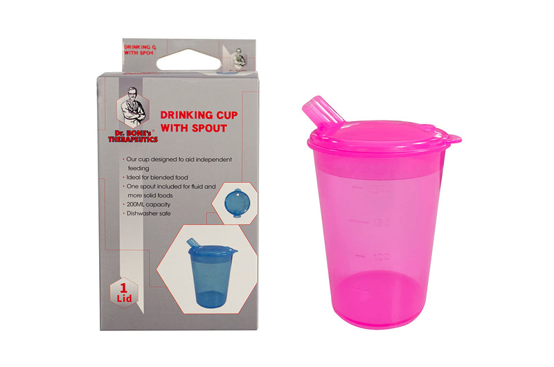 Adult Drinking Cup with Spout, Sippy cup for adults ideal for Those who Struggle with Solid Foods, Adult sippy cup for Elderly, Less able , beakers for adults with Lip Spout Non Spill Cups (Pink) Pink