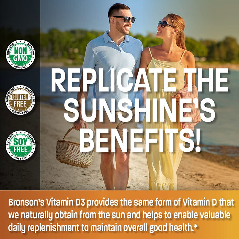 Bronson Vitamin D3 10,000 IU (250 mcg) Immune Support, 360 Softgels | Bone, Muscle, Teeth & Nervous System Support, Once-Daily, Non-GMO, Gluten-Free & Soy-Free 360 Count (Pack of 1)