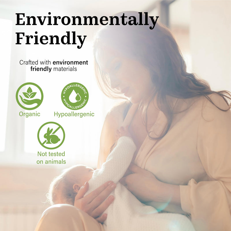 [Australia] - Non-Slip Nursing Pads, 14 Washable Organic Cotton Leakproof Breast Pads, Reusable, Soft, Absorbent, Dry and Eco-Friendly Breastfeeding Essentials 