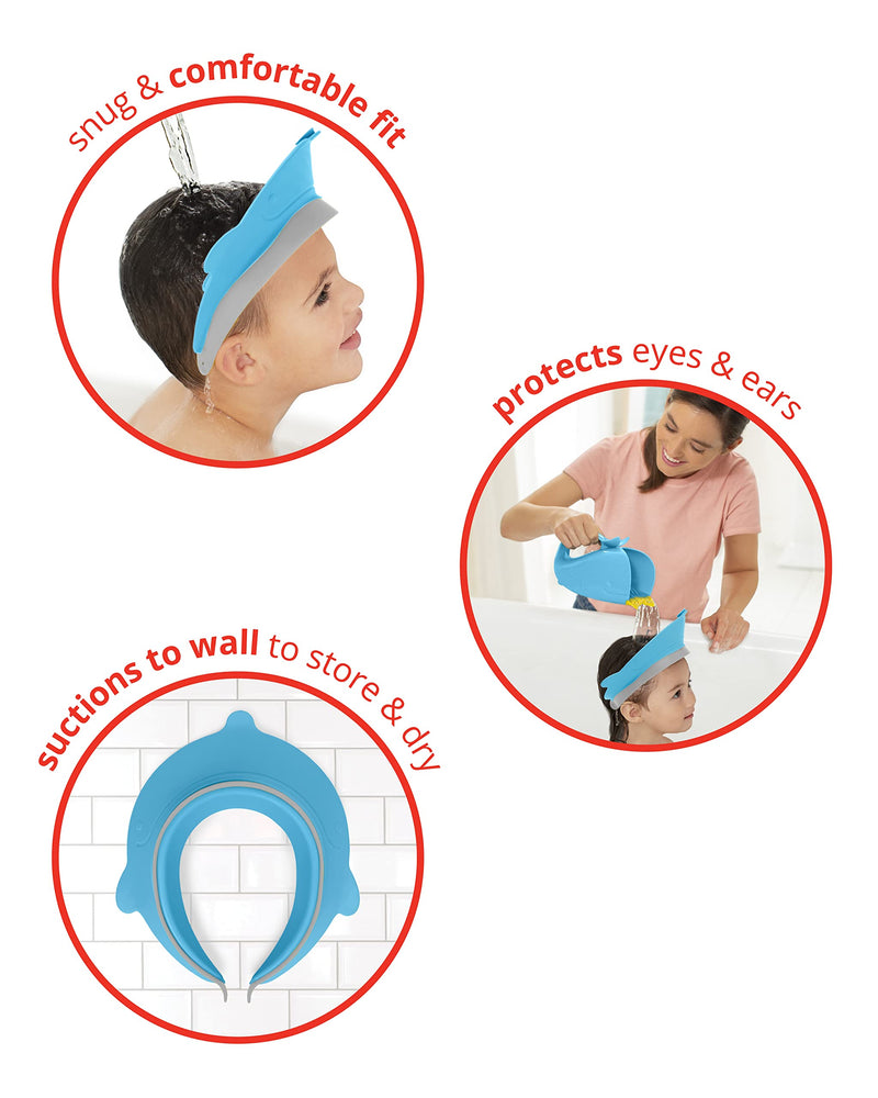 [Australia] - Skip Hop Baby Shower Cap Shield, Moby Bath Visor for Baby and Kids 9m +, Blue 