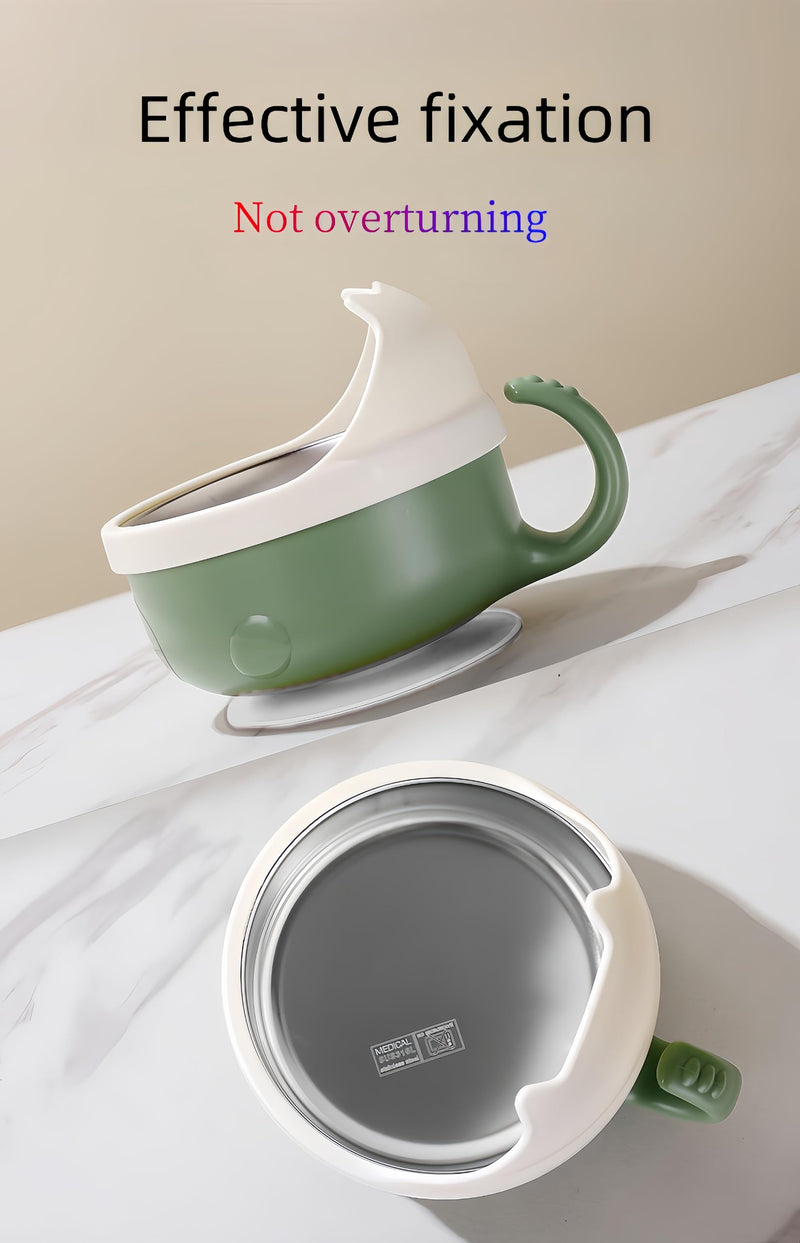 [Australia] - 2 Pieces Spill Proof Scoop Bowl with Suction Base,Plastic Bowl with Suction Bottom and Stainless Steel Liner,Adaptive Bowls for Disabled Adults,Handicapped, Parkinsons,Stroke,Elderly (Green) White-green 