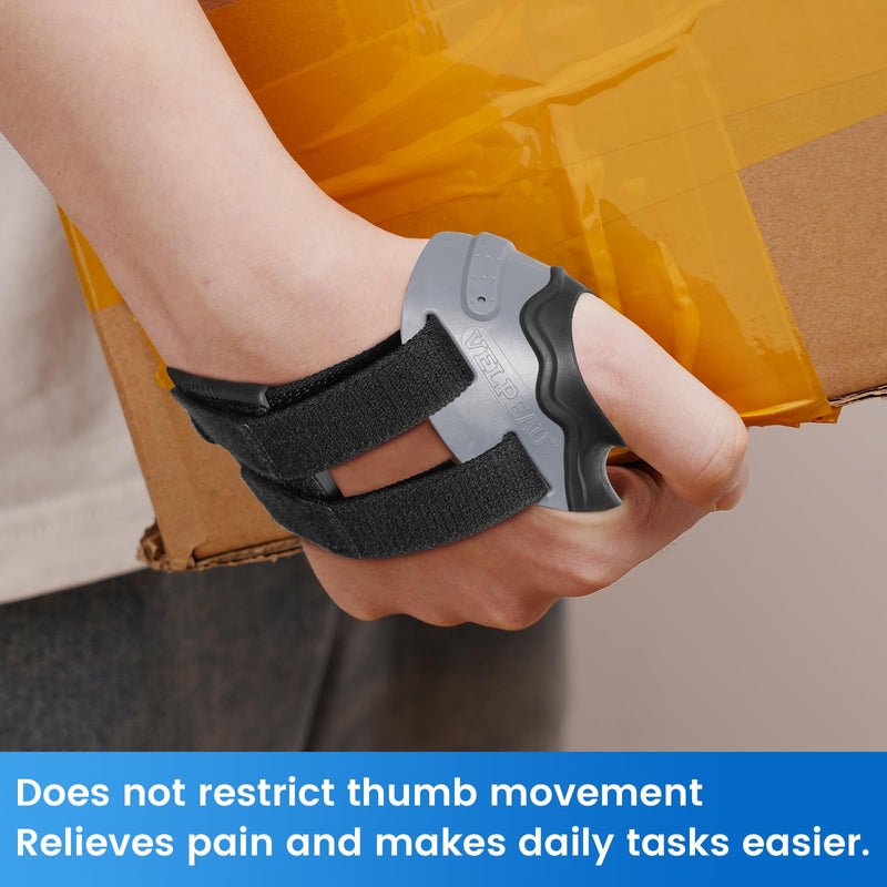[Australia] - Velpeau CMC Thumb Brace for Arthritis Pain and Support, with High Elasticity and Anti Slip Wrist Strap, Comfortable Thumb Splint Stabilizer for Osteoarthritis for Women and Men (Grey, Right Hand, M) Medium Grey-Right Hand 