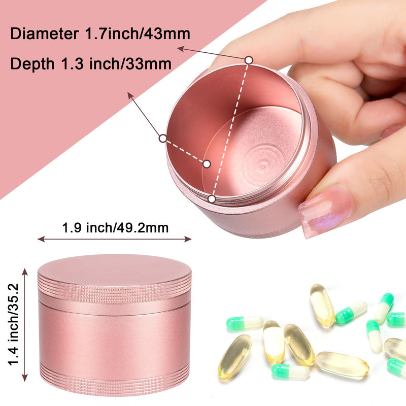 Metal Pill Box Daily - Single Portable Travel Pill Container for Purse | Waterproof Pill Case for Vitamins, fish Oil, Medicine, Cute Pill Holder Organizer, Big Size Pink L