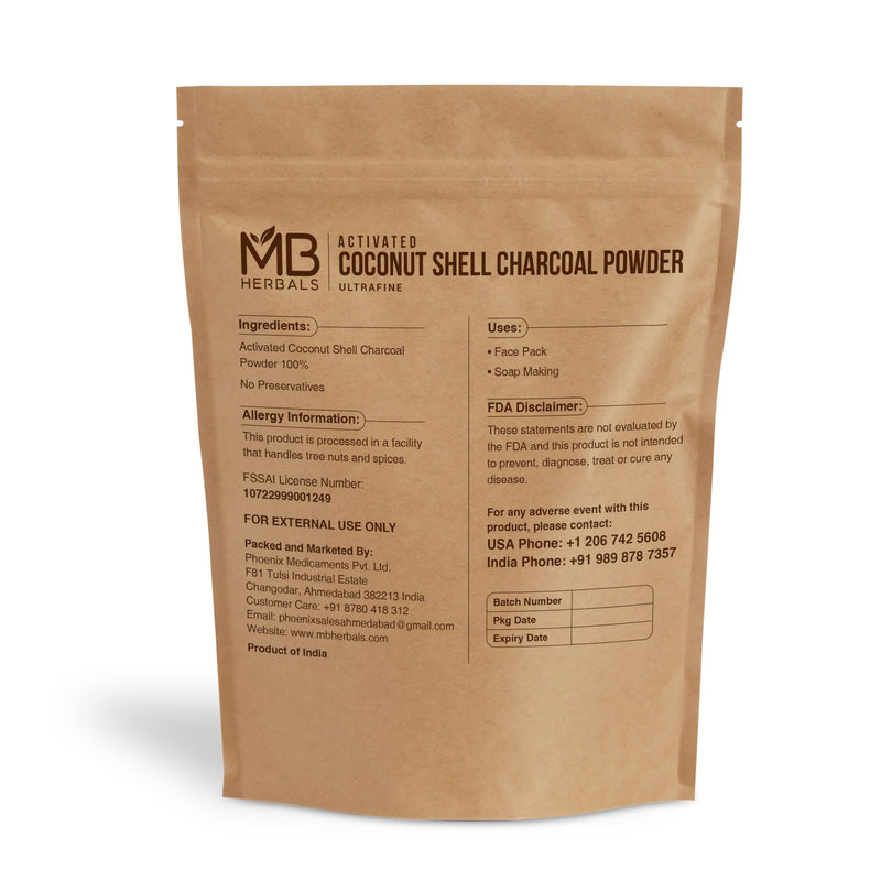 [Australia] - MB Herbals Activated Charcoal Powder from Coconut Shell 3.5 oz (100 Gram) For External Use Only | For ToothPowder Face Packs and Masks | Soap Making | Do not Injest 3.53 Ounce (Pack of 1) 