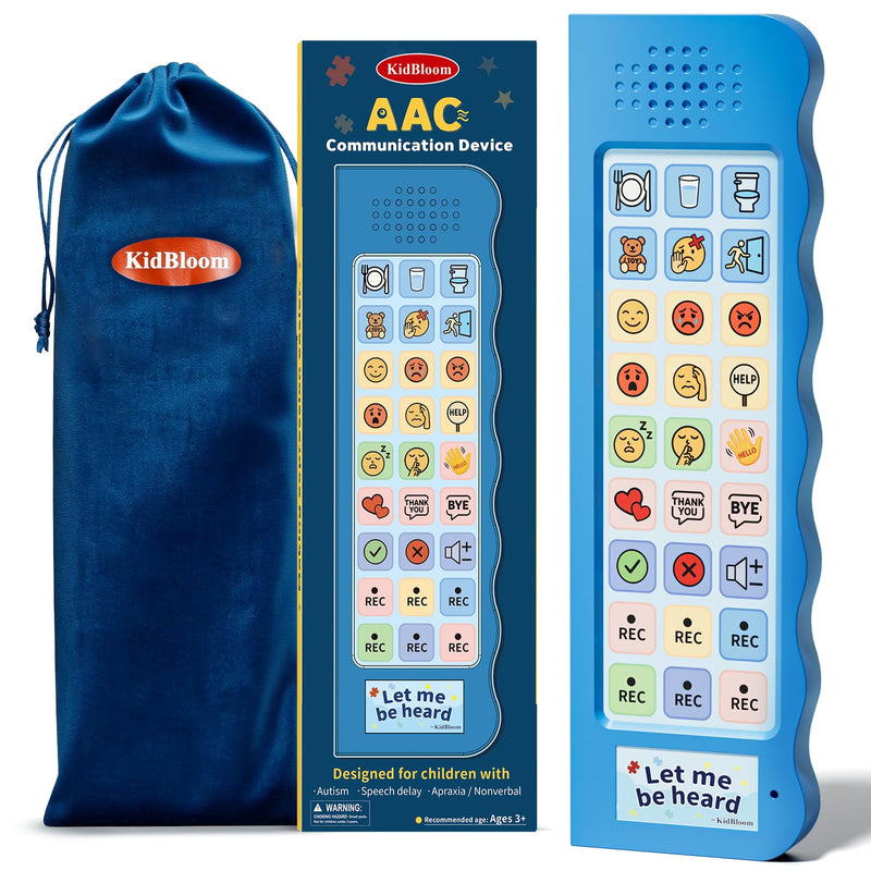 [Australia] - KidBloom AAC Device for Autism, Communication Device for Nonverbal Kids with 6 Programmable Buttons & Adjustable Volume, Sensory Toys for Autistic Kids Ages 3-7 