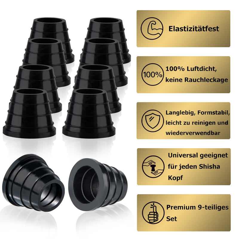 [Australia] - 10 Pcs Hookah Grommet Thick Silicone Rubber Grommet for Ceramic, Clay Bowls Thick (Black) Black 