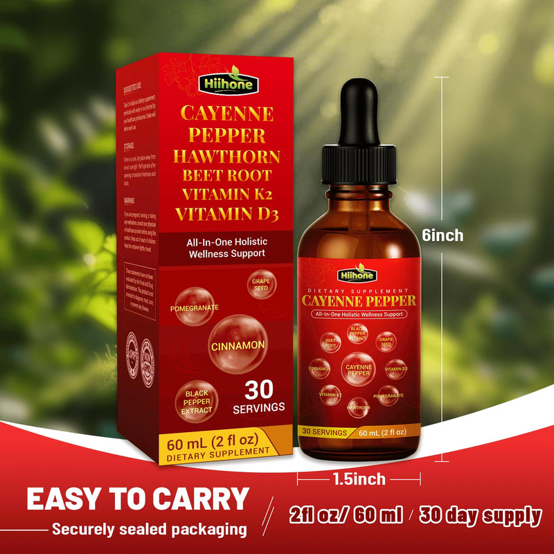 [Australia] - 10-in-1 Cayenne Pepper Drops - Herbal Supplement with Hawthorn, Beet Root & Cinnamom - Supports Healthy Digestion & Immune - 2 FL Oz original 2 Fl Oz (Pack of 1) 