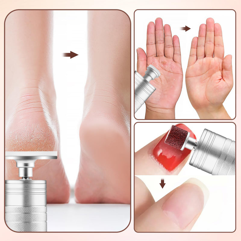 [Australia] - Electric Callus Remover Adjustable Speed Professional Callus Remover Electric with Nano Glass for Dead Hard Skin, 2 in 1 for Foot and Hand Care Silver 