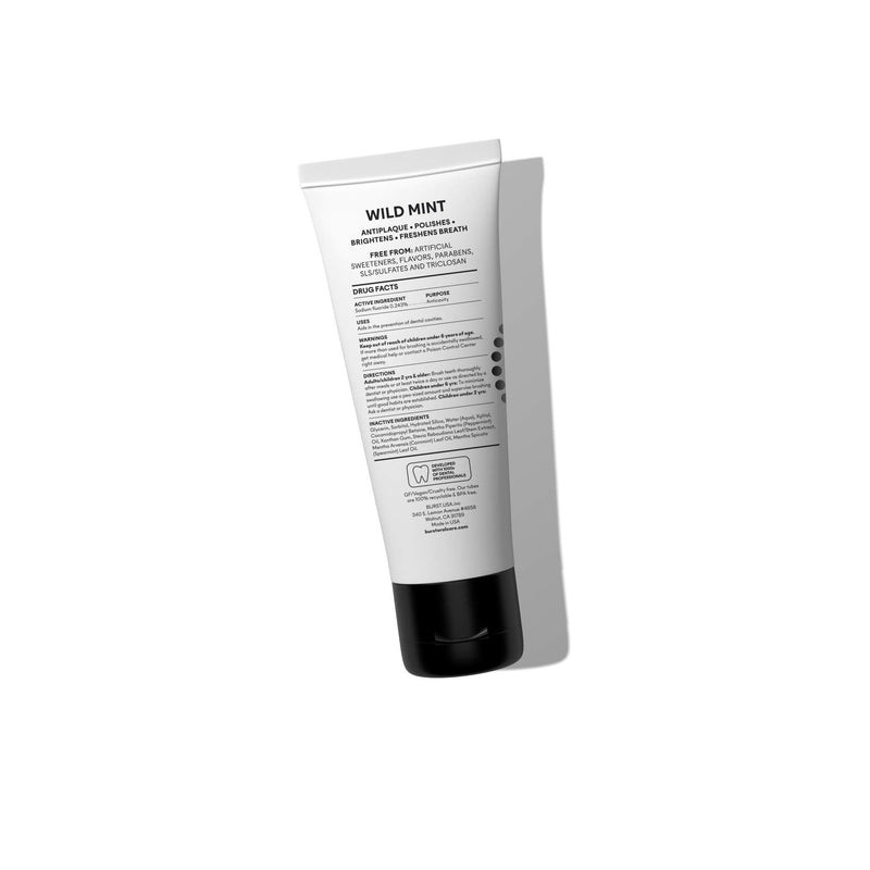 [Australia] - BURST Whitening Toothpaste with Cavity Fighting and Stain Removal Fluoride (4.7oz/2 Pack) | for Sensitive Teeth | with Xylitol | Vegan, Gluten & SLS Free | Wild Mint Wild Mint 2 Pack 