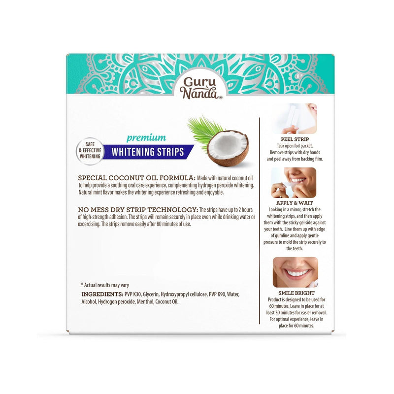 [Australia] - GuruNanda Teeth Whitening Strips - 16-Day Treatment with Non-Slip, Dry Strip Technology - Whitening Designed with Care for a Brighter Smile 32 Count (Pack of 1) 