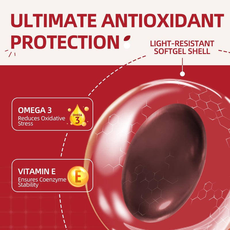 CoQ10 300mg Softgels with PQQ & Omega 3, 120 Count | Maximum Absorption Coenzyme Q10, Powerful Antioxidant for Heart & Energy Health, Non-GMO 120 Count (Pack of 1)