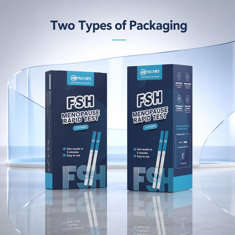 FSH Test Strips, 5-Pack Confirm Your Ovarian Status at Home Ovarian Reserve Assessment & Perimenopause Monitor Kit, Ultra-Clear 5-Min Results,