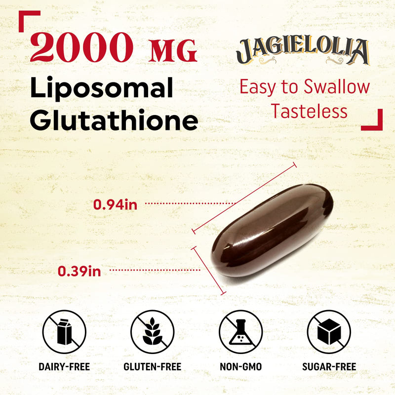 [Australia] - Liposomal Glutathione 2000 mg with L-Serine, L-Glycine & Sulforaphane – Active L-Glutathione Unique Formulation to Enhance Absorption - Master Antioxidant, Detoxifying & Immune | 60 Softgels 60 Count (Pack of 1) 