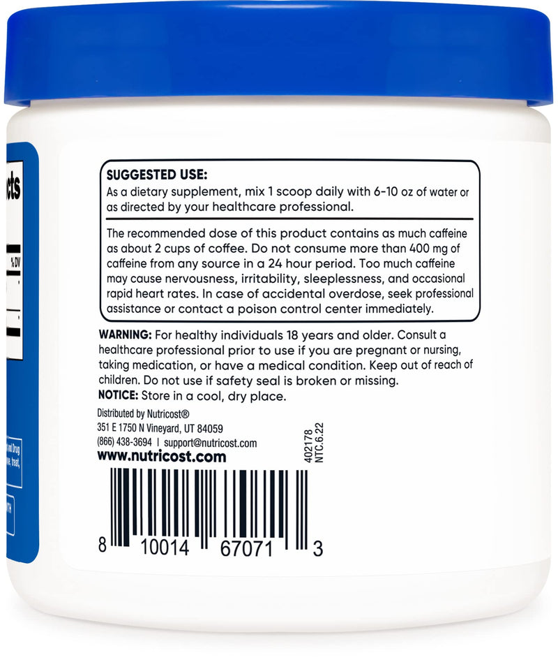 [Australia] - Nutricost Guarana Extract Powder 100 Grams - Natural Brazilian Herbal Caffeine/Energizer Supplement 3.5 Ounce (Pack of 1) 