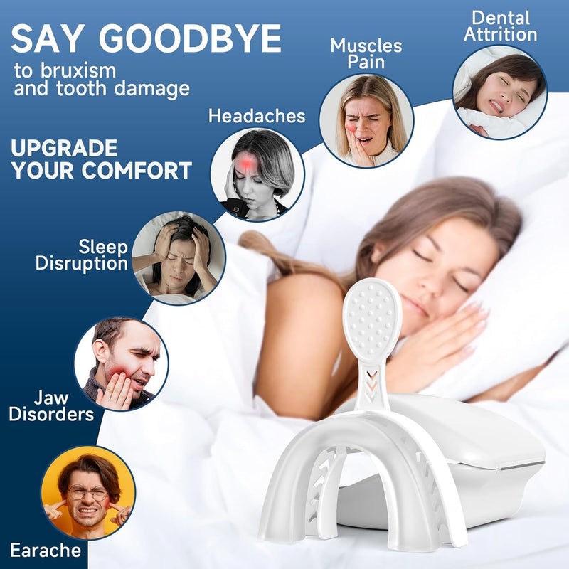 [Australia] - 2 Pack Upgraded Night Guards for Teeth Grinding and Clenching, Standard Size, Professional Mouth Guard with Fitting Tray for Adults & Teens, Comfortable Solution for Clenching 1.45*2.3*0.3 Inch 2.0 