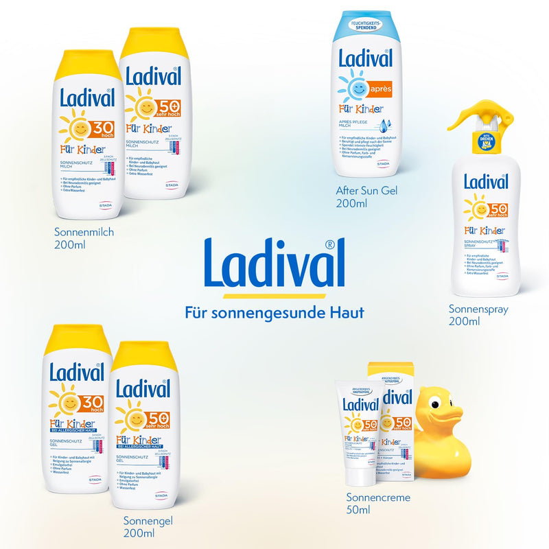 [Australia] - Ladival children's sun protection gel for allergic skin SPF 30 - suitable for sun allergies - perfume-free sun cream, without dyes and preservatives - waterproof - 1 x 200 ml 