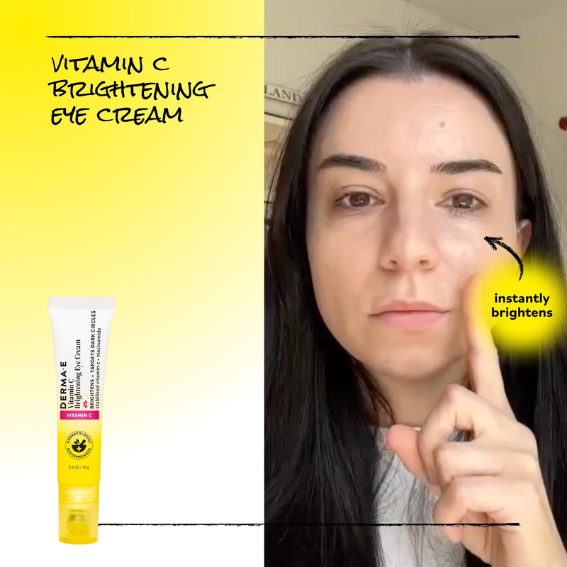 Derma E Vitamin C Brightening Eye Cream for Dark Circles, 0.5 Oz
