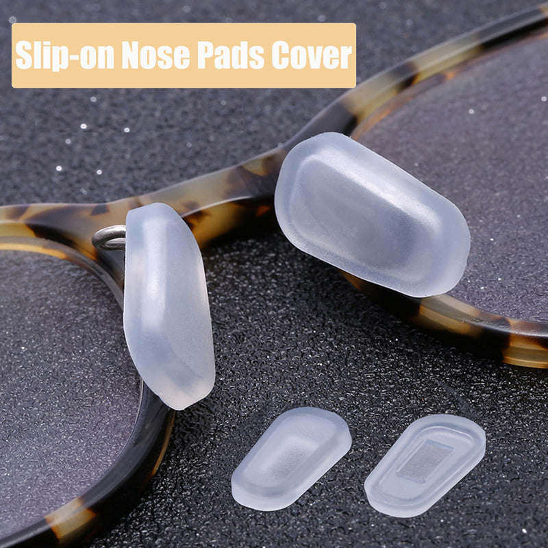 [Australia] - Eyeglass Nose Pad Covers, Slip-on Silicone Nose Pad for Glasses, Soft Eyeglass Repair Kit with Nose Piece pads, Anti-slip Eyewear Protective Covers Nose Bridge Pads(White,5 Pairs) White M size 