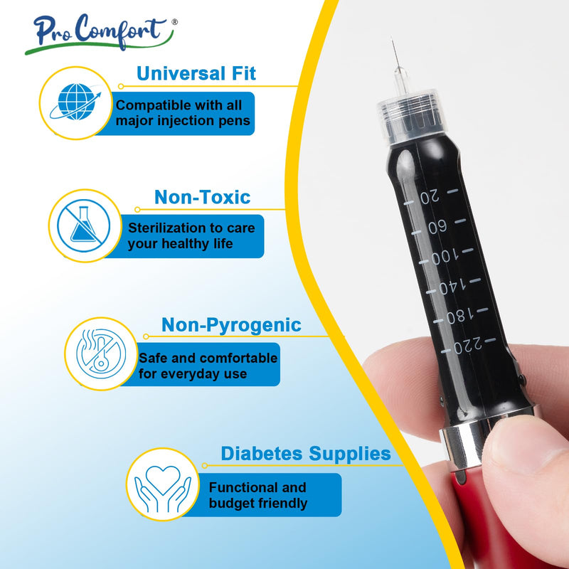 [Australia] - Insulin Pen Needle 31G 4mm (5/32") 100 Count, Diabetic Pen Needles for Injections Universal Fit with Most Diabetes Pens Comfortable Sterile 