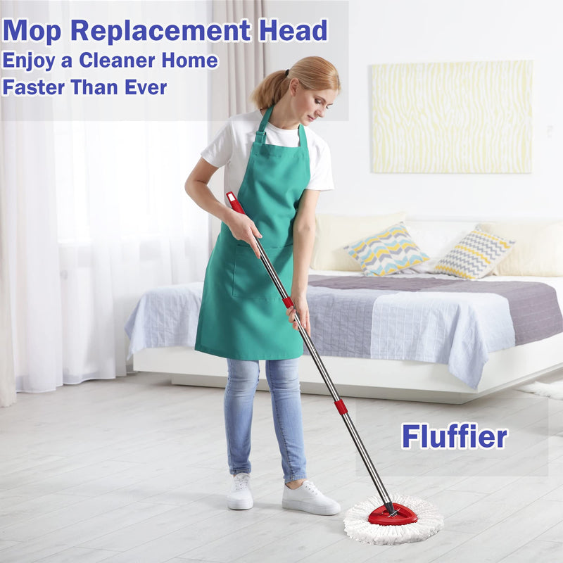 [Australia] - Spin Mop Replacement Head 4 Pack Mop Refill Compatible with Ocedar Triangle Swivel Mops Microfiber Swivel Mop Refill,Deep Clean,Machine Washable and Easy to Replace White 4 Count (Pack of 1) 