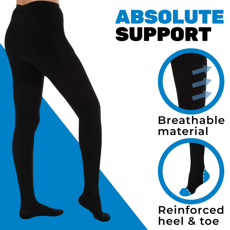 [Australia] - Compression Pantyhose for Women 20-30mmHg - Varicose Veins and Swelling - A204 X-Large Black 