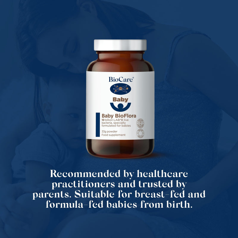 BioCare Baby BioFlora - LAB4B Live Bacteria Complex Powder, GOS Prebiotic Fibre - Formulated for Babies - 33g