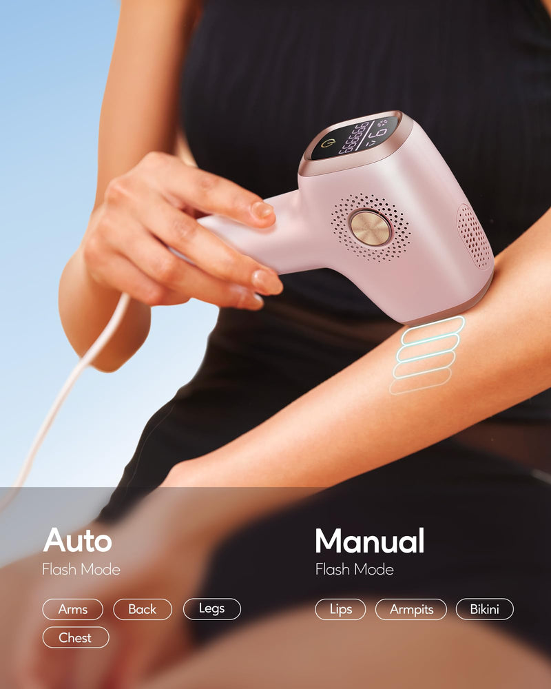 [Australia] - INNZA IPL Hair Removal with Ice Cooling Care Function for Women,Long-Lasting Results,999,999 Flashes Painless IPL Hair Remover, Hair Removal Device for Armpits Legs Arms Bikini Line Rose Gold 