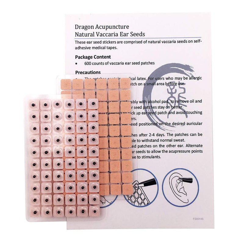 Dragon Acupuncture Ear Seeds 600 Counts Refill Pack (Pack of 2) 600 Count (Pack of 2)